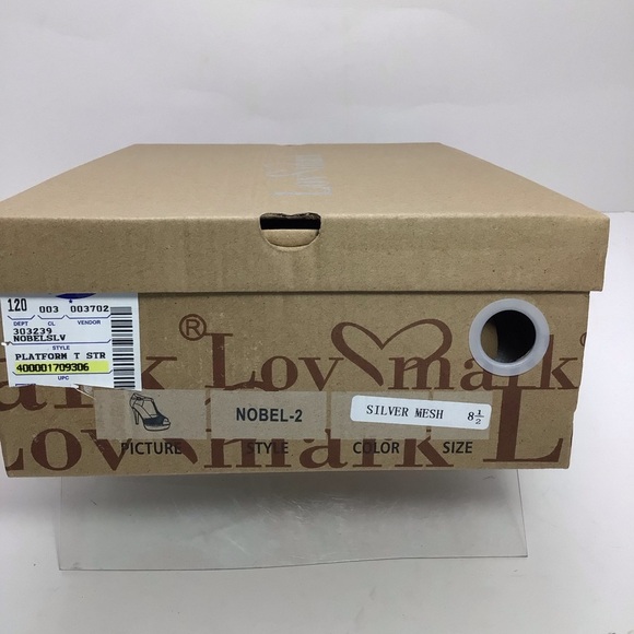 Lov Mark Silver Mesh T-Strap Heeled Sandal - Picture 12 of 12